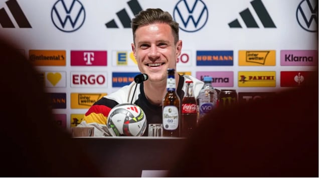 Ter Stegen, en la rueda de prensa que ha ofrecido en la concentración de la selección alemana.