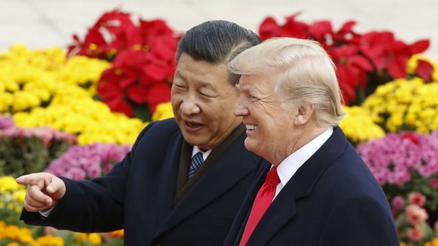 President Trump and President Xi in China in 2017. Photo: Thomas Peter-Pool/Getty Images)