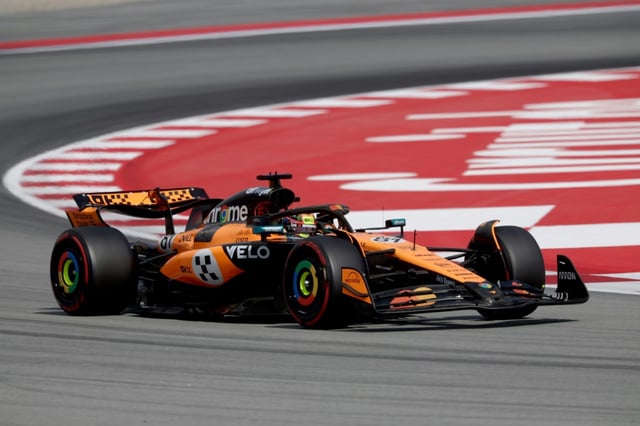 La McLaren de l'Australien Oscar Piastri, vainqueur du GP d'Espagne, le 1er juin 2025