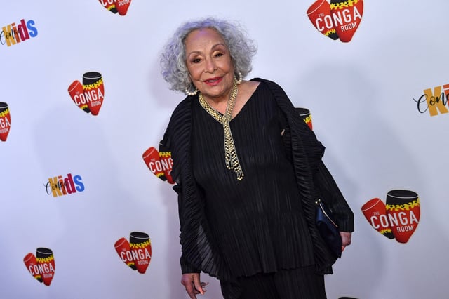 US actress Renee Victor attends the farewell celebration for the Conga Room at LA Live in Los Angeles, March 27, 2024. “Conga Room,” the mythical club that became the Latin musical heart of Los Angeles and made Hollywood dance for a quarter of a century, became the latest victim of the changes brought by the pandemic to nightlife and entertainment, and is closing its doors the same way it began: with salsa. (Photo by Valerie Macon / AFP) (Photo by VALERIE MACON/AFP via Getty Images)