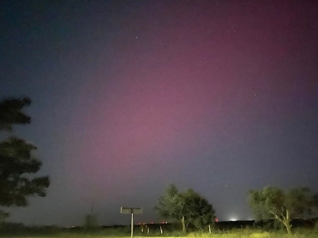 Captured looking north from Stephenville, Tx. Could only see with my iPhone camera.