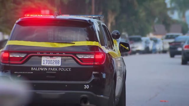 Baldwin Park police respond to an officer-involved shooting on Saturday, May 31, 2025.