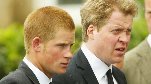 Prince Harry with his uncle, Earl Spencer