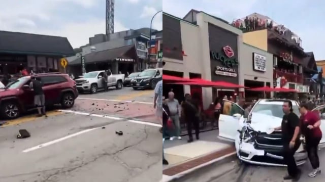 A multi-vehicle crash occurred in downtown Gatlinburg, Tennessee, on Sunday.