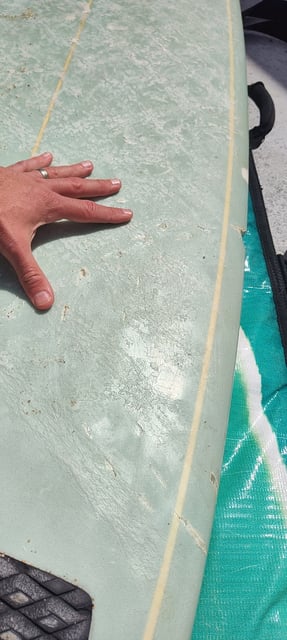 Heller believes it was a white shark that chewed his board Saturday while he was surfing at Montara State Beach in San Mateo County. 