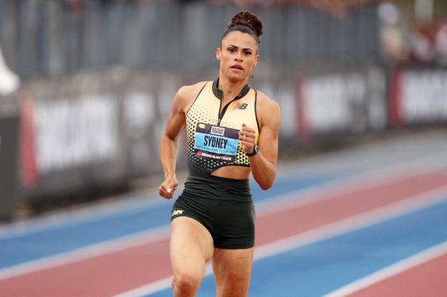 May 4, 2025; Miramar, FL, USA; Sydney McLaughlin (USA) wins the women's long hurdles 400m in 49.69 during the Grand Slam Track Miami at Ansin Sports Complex. Mandatory Credit: Kirby Lee-Imagn Images/File Photo