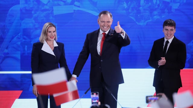 Der Kandidat bei den polnischen Präsidentschaftswahlen Karol Nawrocki 