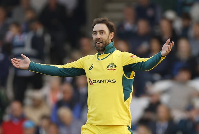 Cricket - Second One Day International - England v Australia - Headingley Cricket Ground, Leeds, Britain - September 21, 2024 Australia's Glenn Maxwell celebrates after taking the wicket of England's Jacob Bethell, caught by Mitchell Starc Action Images via Reuters/Jason Cairnduff/File Photo