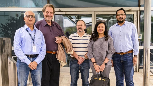 Errol Musk (second from left), businessman and father of Tesla CEO Elon Musk, arrived in New Delhi on June 1.
