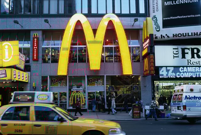 A McDonald&#39;s location in Times Square is pictured.