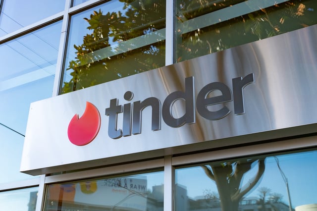General views of the Tinder Headquarters on the Sunset Strip on August 28, 2020 in West Hollywood, California.