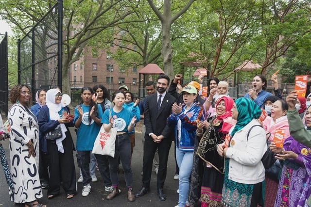 Assemblymember Zohran Mamdani at a campaign rally in Williamsburg, Brooklyn last month.