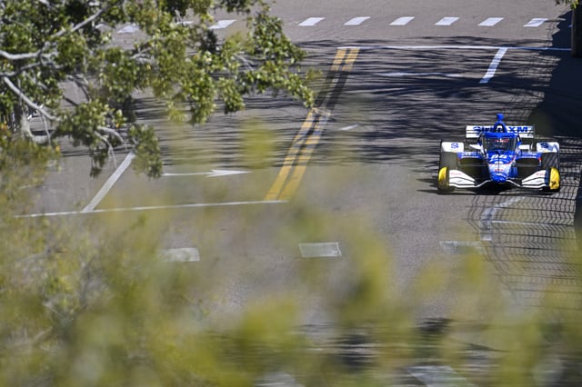 Felix Rosenqvist, driver of the #60 Octane Team Honda drives during practice INDYCAR Firestone Grand Prix of St. Petersburg during on March 01, 2025 in St Petersburg, Florida.