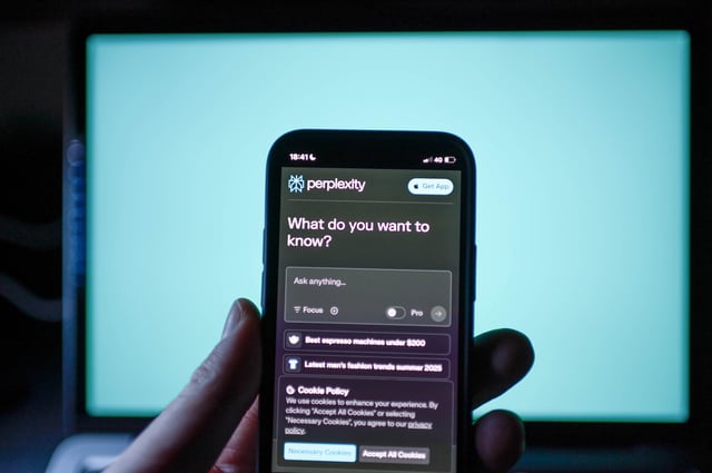 UNITED KINGDOM - 2025/01/23: In this photo illustration, the Perplexity AI website is displayed on a smartphone screen. The AI startup Perplexity has launched an assistant feature for Android devices. (Photo Illustration by David Tramontan/SOPA Images/LightRocket via Getty Images)