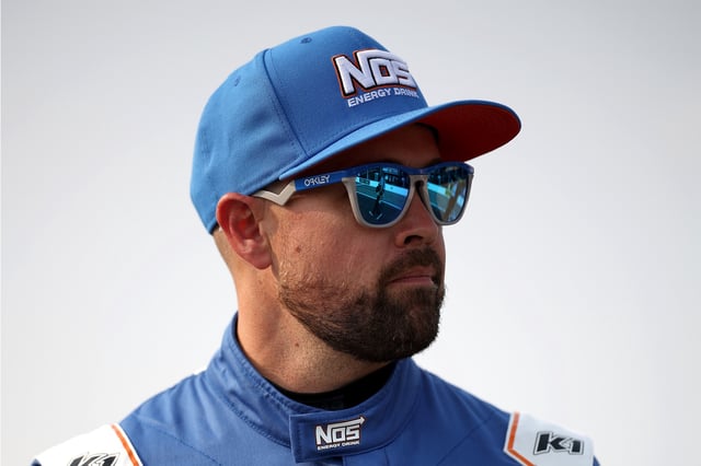 Ricky Stenhouse Jr., driver of the #47 NOS Energy Chevrolet, looks on during qualifying for the NASCAR Cup Series Cracker Barrel 400 at Nashville Superspeedway on May 31, 2025 in Lebanon, Tennessee.