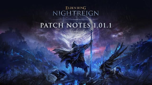 A banner featuring artwork for the 1.01.1 patch for Elden Ring Nightreign.
