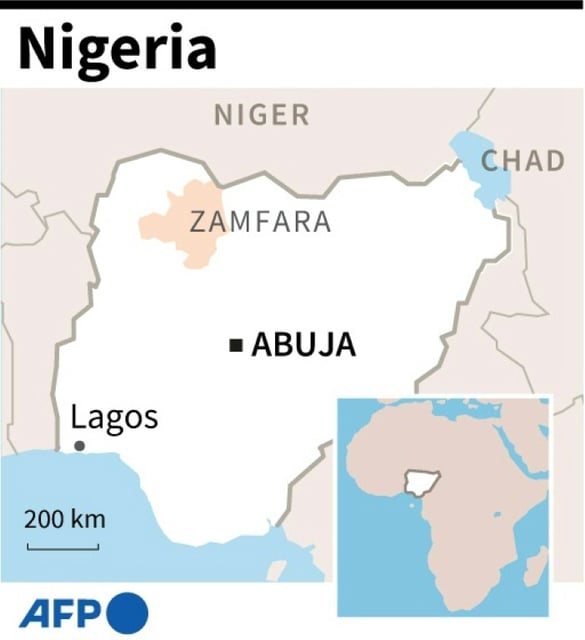 Map of Nigeria locating Zamfara state