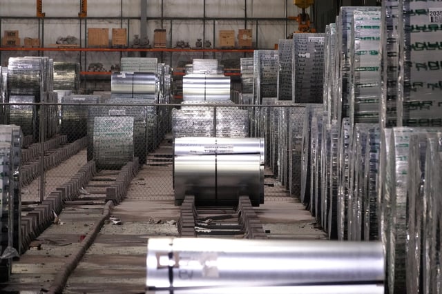 A general view of interior of a Nucor steel factory in Blytheville, Arkansas, U.S., March 28, 2025.  REUTERS/Karen Pulfer Focht/File Photo