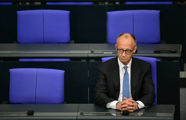 Friedrich Merz au Bundestag (chambre basse du Parlement) à Berlin, le 6 mai 2025
