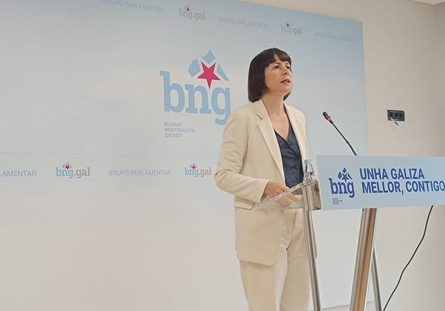 La portavoz nacional del BNG, Ana Pontón, en rueda de prensa