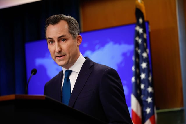 State Department spokesperson Matthew Miller speaks at the State Department on October 1, 2024, in Washington, D.C.