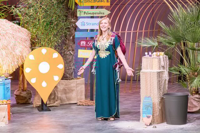 Eva Helmeth präsentiert die All-In-One Reisekosmetik MON COURAGE. Sie erhofft sich ein Investment von 150.000 Euro für 15 Prozent der Firmenanteile.