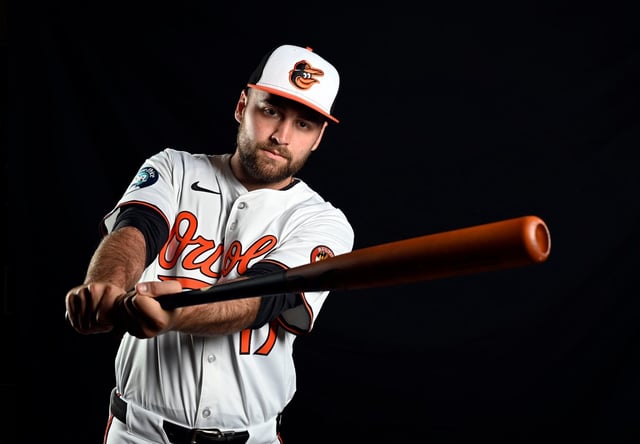 Orioles outfielder Colton Cowser at 2025 spring training in Sarasota, Florida, on Wednesday. (Kenneth K. Lam/Staff)