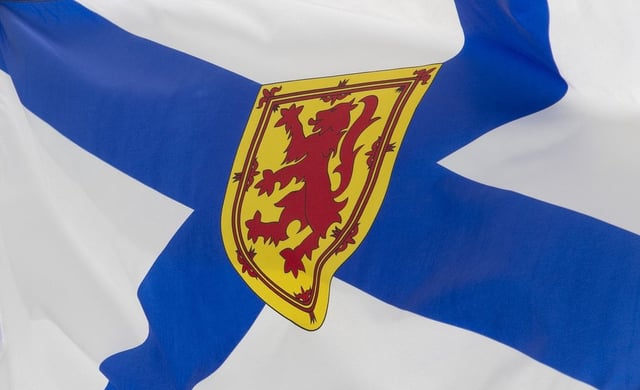 Nova Scotia's provincial flag flies on a flag pole in Ottawa, Friday, July 3, 2020. THE CANADIAN PRESS/Adrian Wyld