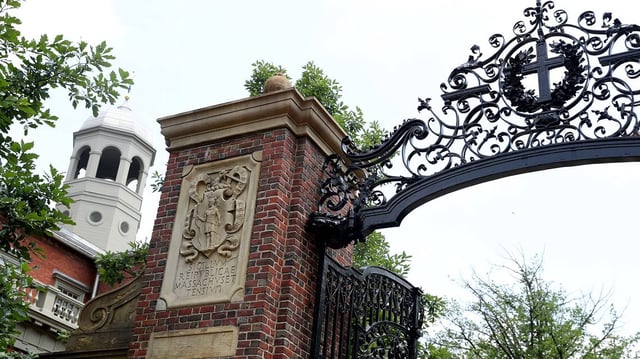 A view of a gate to Harvard Yard on the campus of Harvard University on July 8, 2020, in Cambridge, Massachusetts. (Maddie Meyer/Getty Images/TNS)
