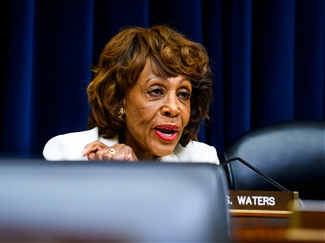 Representative Maxine Waters, a Democrat from California and ranking member of the House Financial Services Committee, during a hearing in Washington, DC, US, on Wednesday, May 7, 2025. US Treasury Secretary Scott Bessent said he's working with US legislators on outbound investment rules for China that would make clear what's allowed and what's not. Photographer: Pete Kiehart/Bloomberg via Getty Images