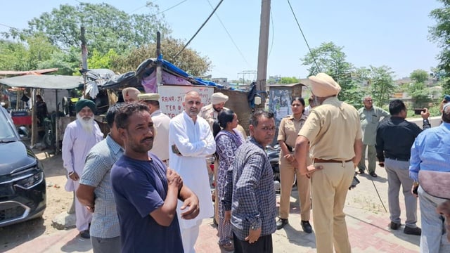 Two months after a similar incident, a statue of BR Ambedkar, the architect of the Constitution, was vandalised at Nangal village of Phillaur sub-division in Jalandhar district on Monday, triggering tension. (HT)
