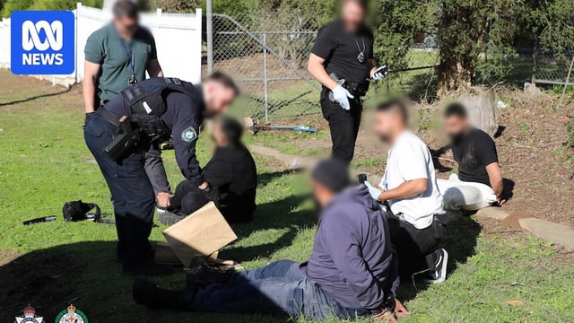Four men arrested on the front yard of a home in Wetherill Park 