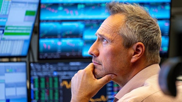 Börsenhändler an der Frankfurter Börse.