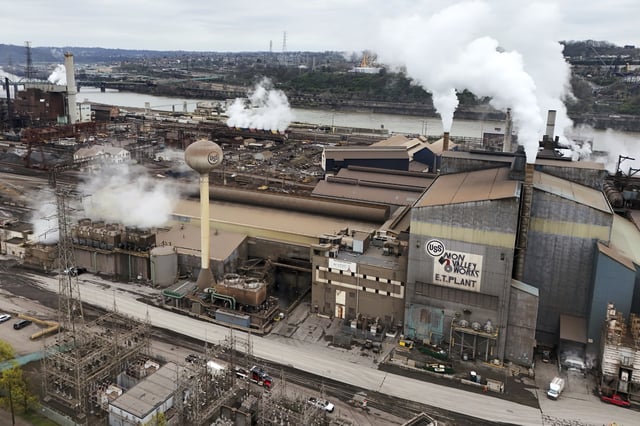 FILE - The United States Steel Corporation's Edgar Thomson Plant in Braddock, Pa., on Friday, April 11, 2025. (AP Photo/Gene J. Puskar, File)