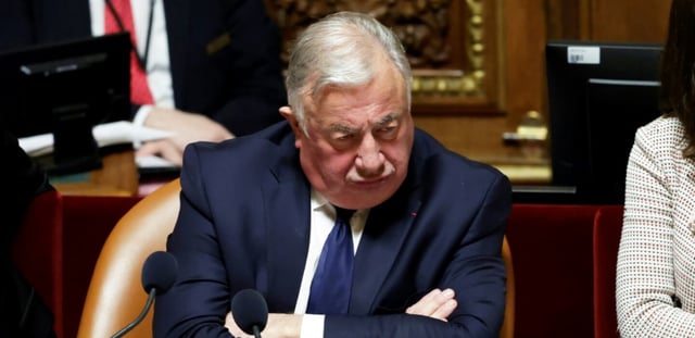 AFP - Le président du Sénat Gérard Larcher lors d'un débat au Sénat le 28 février 2024