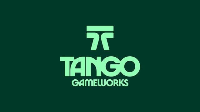 Tango Gameworks' new logo design showing a T that looks like a torii gate in a mint green colour