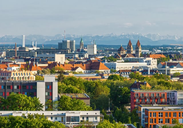 Aerial view of cityscape of Munich