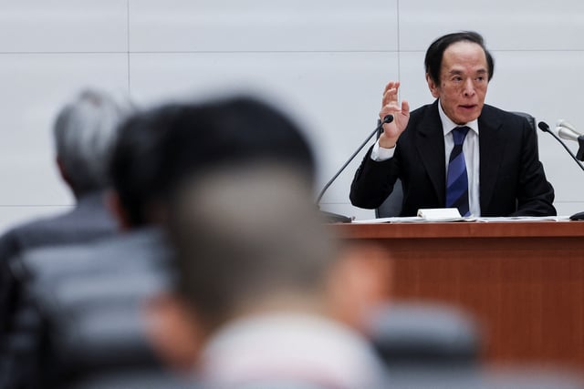 Bank of Japan Governor Kazuo Ueda attends a press conference after a BOJ policy meeting in Tokyo, Japan, May 1, 2025. REUTERS/Kim Kyung-Hoon/ File Photo