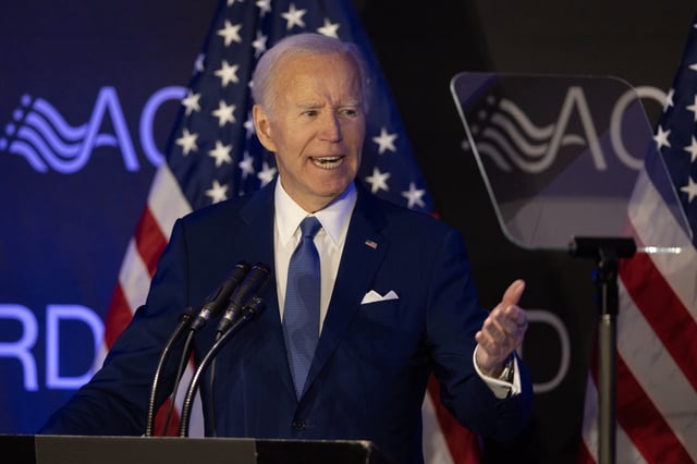Former U.S. President Joe Biden speaks at a conference hosted by the Advocates, Counselors, and Representatives for the Disabled (ACRD) on April 15, 2025 in Chicago, Illinois. ACRD champions the rights of those who depend on Social Security and disability services.