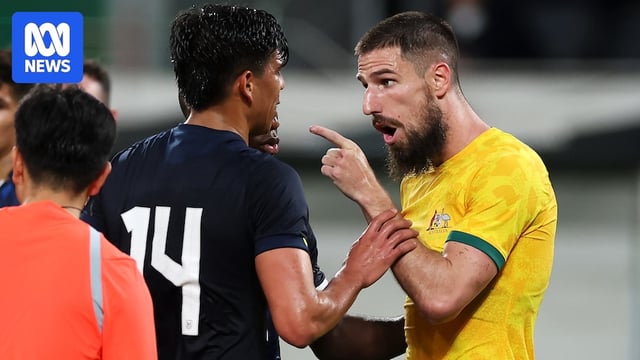 Milos Degenek points at opponent with his left hand