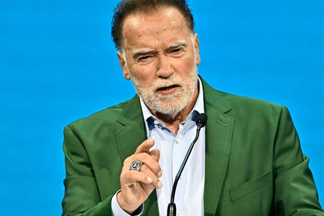 L'acteur américain et ancien gouverneur de Californie Arnold Schwarzenegger, le 3 juin 2025 à Vienne à l'ouverture du sommet annuel sur le climat