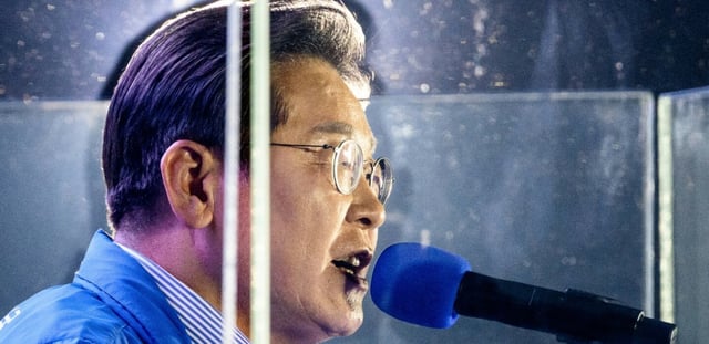 AFP - Lee Jae-myung, le candidat à la présidence du Parti démocrate de Corée du Sud, lors de son dernier événement de campagne à Séoul, le 2 juin 2025