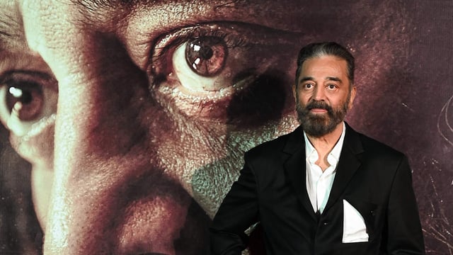 Kamal Haasan faced backlash for his comment on the Kannada language at a promotional event for Thug Life. (Photo by SUJIT JAISWAL / AFP)