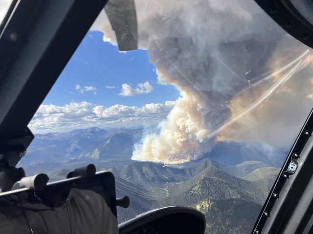 A wildfire burning northeast of Summit Lake, B.C. is seen in this handout image on Monday, June 2, 2025. THE CANADIAN PRESS/HO — BC Wildfire Service *MANDATORY CREDIT*