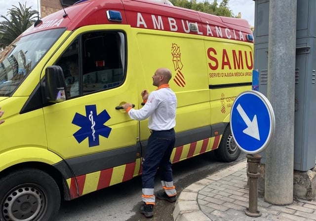 Una ambulancia del SAMU durante un servicio de emergencias