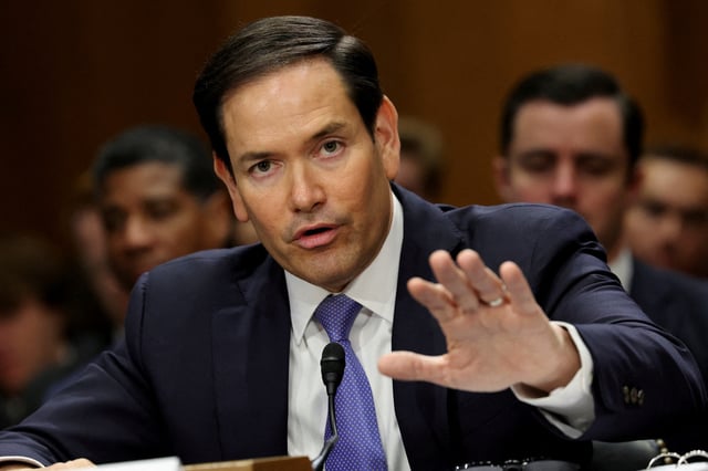 U.S. Secretary of State Marco Rubio gestures as he testifies at a Senate Foreign Relations Committee hearing on U.S. President Donald Trump's State Department budget request for the Department of State, on Capitol Hill in Washington, D.C., U.S., May 20, 2025. REUTERS/Jonathan Ernst/File Photo