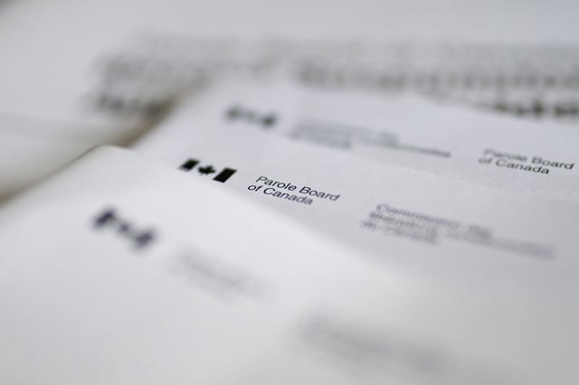 Parole Board of Canada letterhead is seen on a Government of Canada document in Ottawa, on Tuesday, Nov. 26, 2024. THE CANADIAN PRESS/Spencer Colby