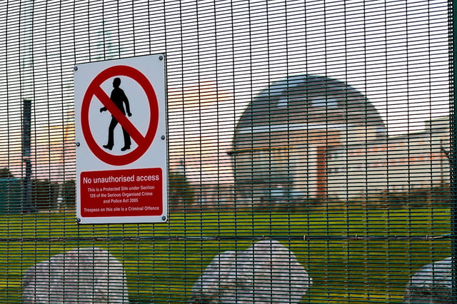 Security fence around the redundant nuclear reactor at Sellafield. Photo: Nigel Wilkins / Alamy