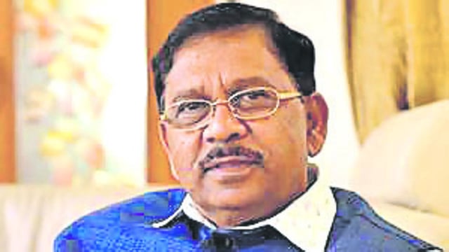 Bengaluru, India - Jan. 8, 2018: Karnataka Pradesh Congress Committee president Dr G Parameshwara during an interview with Hindustan Times at his residence in Bengaluru, India, on Monday, January 8, 2018. (Photo by Arijit Sen/Hindustan Times) (HT photo)