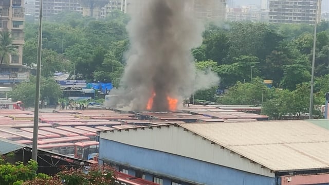 Navi Mumbai: Bus catches fire at Ghansoli depot